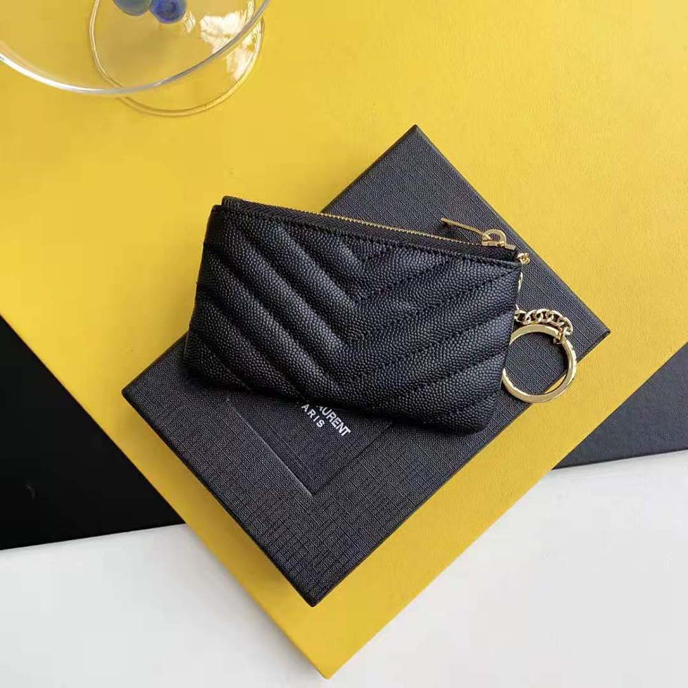 Saint Laurent YSL Women Monogram Key Pouch in Matelassé Leather - image 3