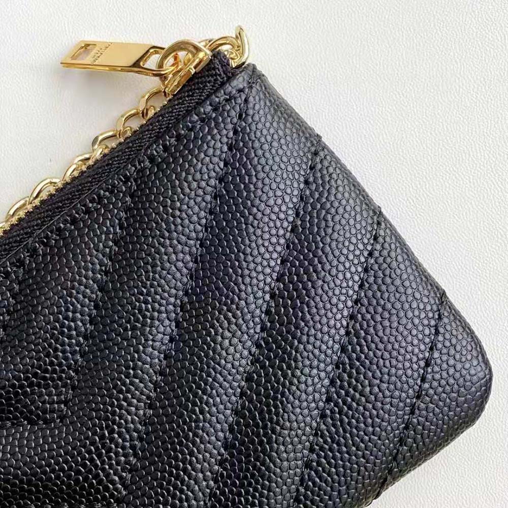 Saint Laurent YSL Women Monogram Key Pouch in Matelassé Leather - image 6