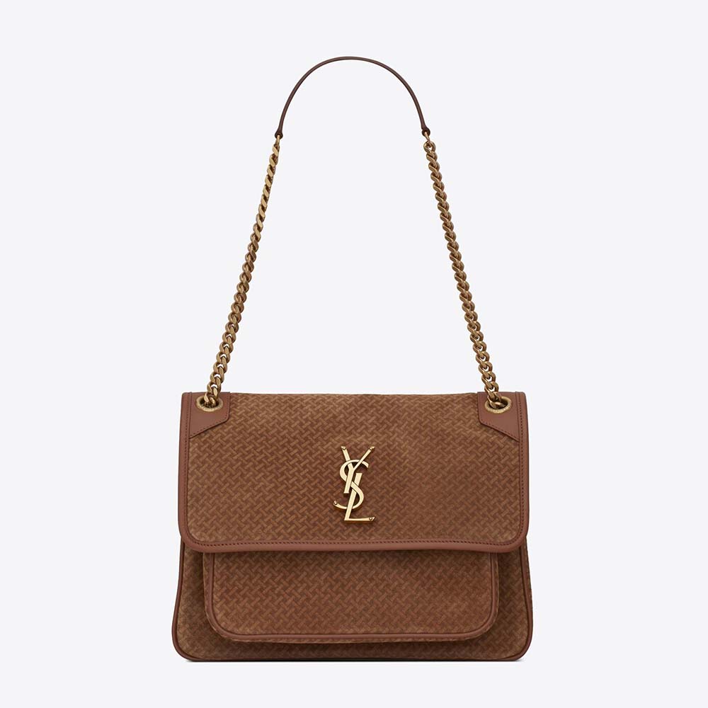 Saint Laurent YSL Women Niki Medium in Crinkled Vintage Suede - image 1