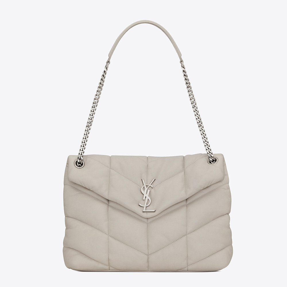 Saint Laurent YSL Women Puffer Medium Bag in Quilted Lambskin-White - image 1