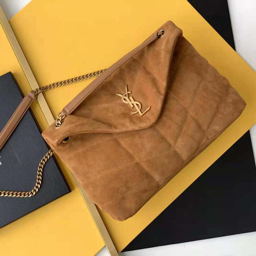 Saint Laurent YSL Women Puffer Small Bag in Quilted Suede - image 2