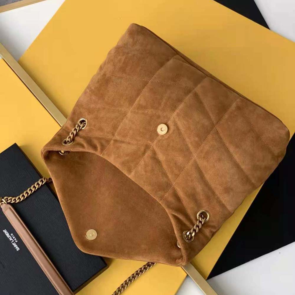 Saint Laurent YSL Women Puffer Small Bag in Quilted Suede - image 4