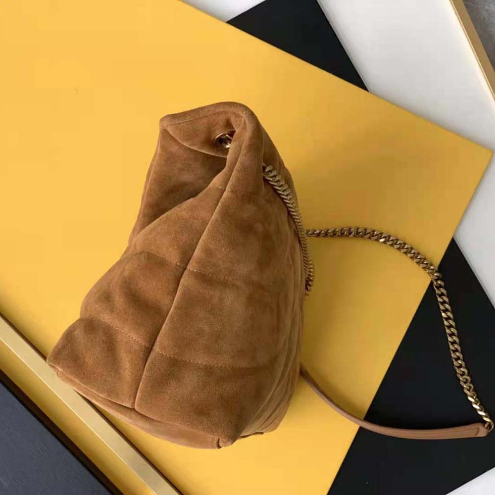 Saint Laurent YSL Women Puffer Small Bag in Quilted Suede - image 5