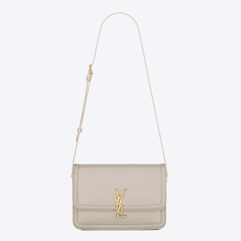 Saint Laurent YSL Women Solferino Medium Satchel in Box Saint Laurent Leather-White - image 1