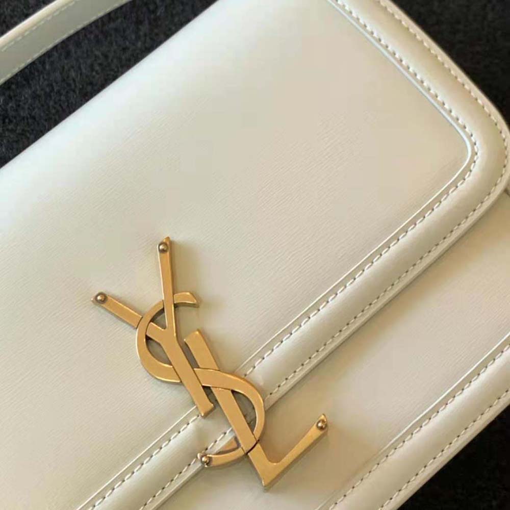 Saint Laurent YSL Women Solferino Medium Satchel in Box Saint Laurent Leather-White - image 7