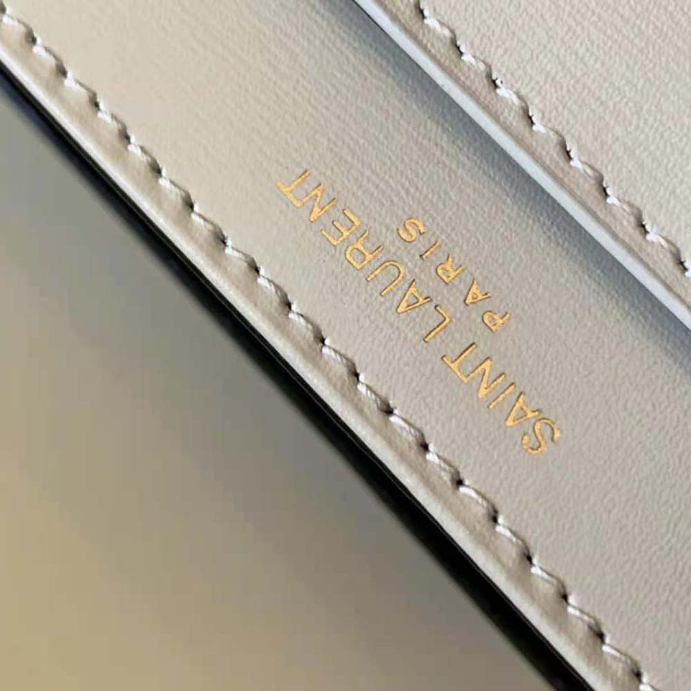 Saint Laurent YSL Women Solferino Medium Satchel in Box Saint Laurent Leather-White - image 9