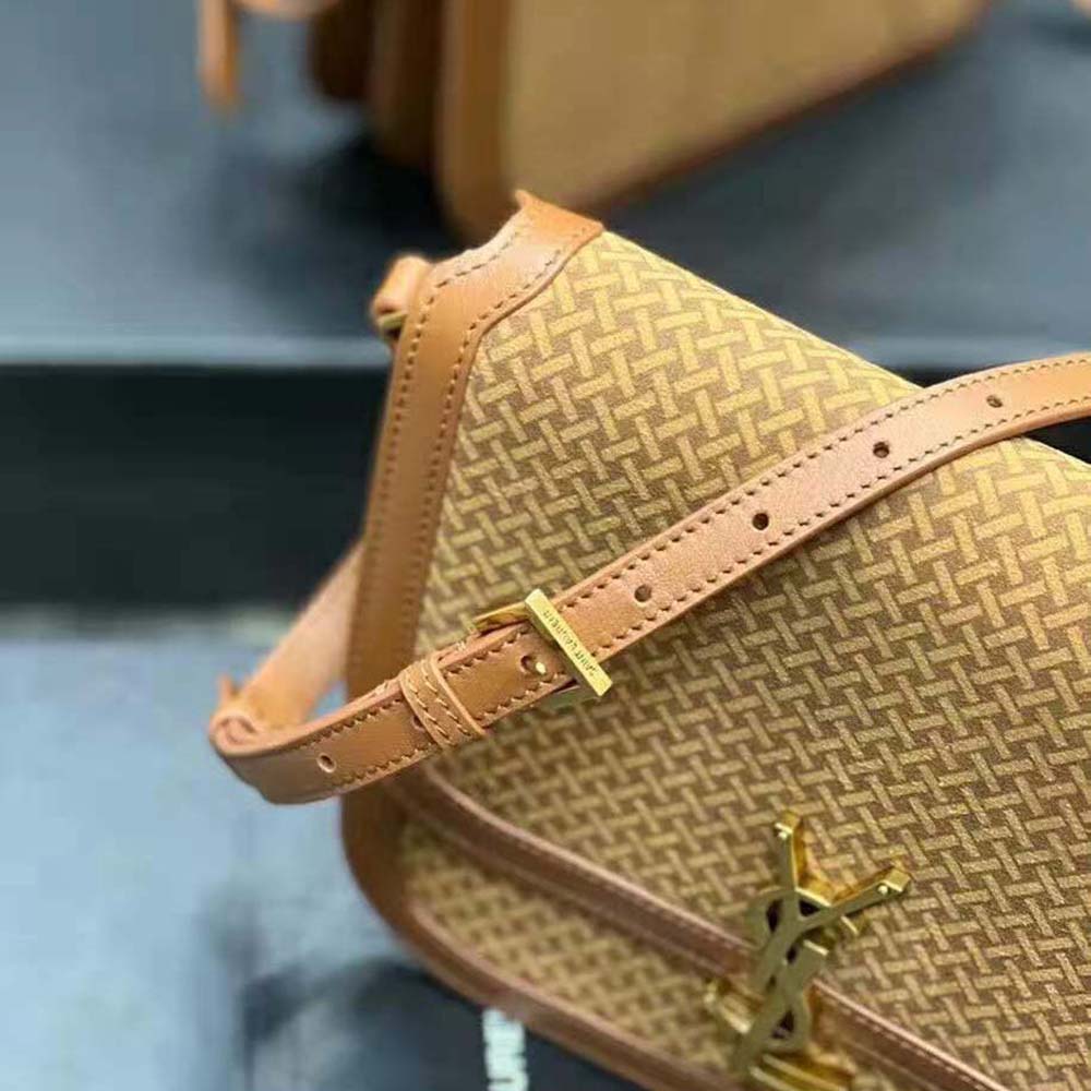 Saint Laurent YSL Women Solferino Medium Satchel in Leather and a Braided Suede Print - image 8
