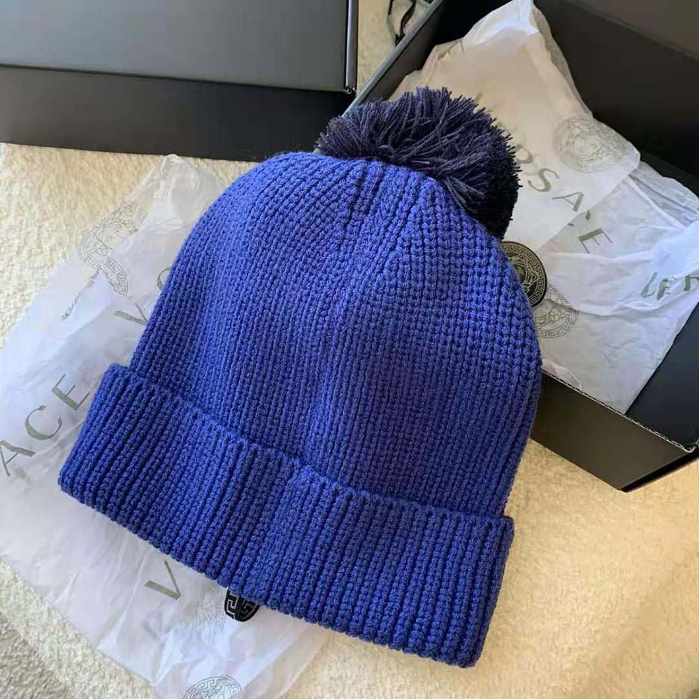 Versace Women Logo Wool Cap Crafted From Plush - image 9