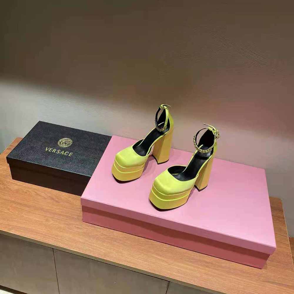 Versace Women Medusa Aevitas Platform Pumps-Yellow - image 7