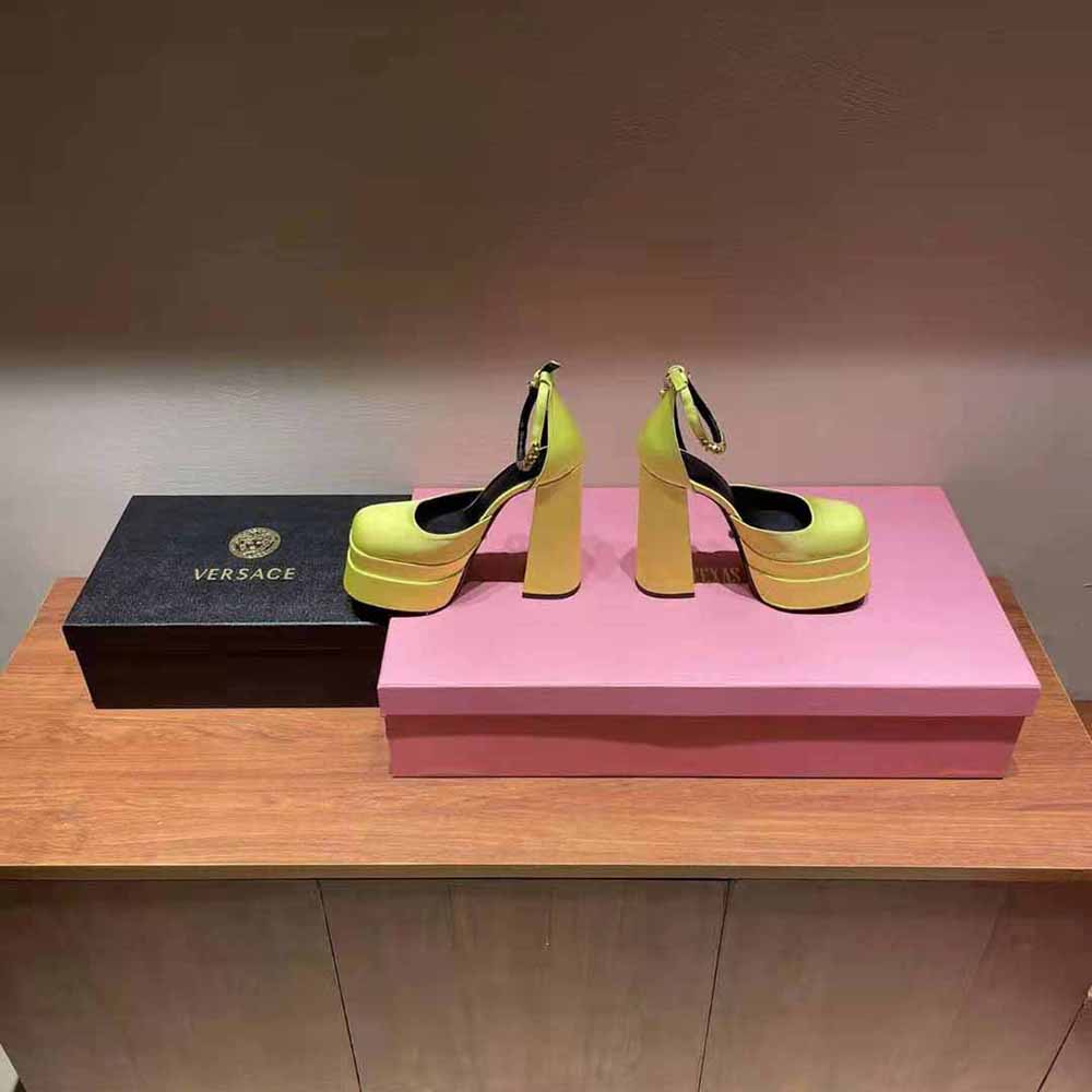 Versace Women Medusa Aevitas Platform Pumps-Yellow - image 5