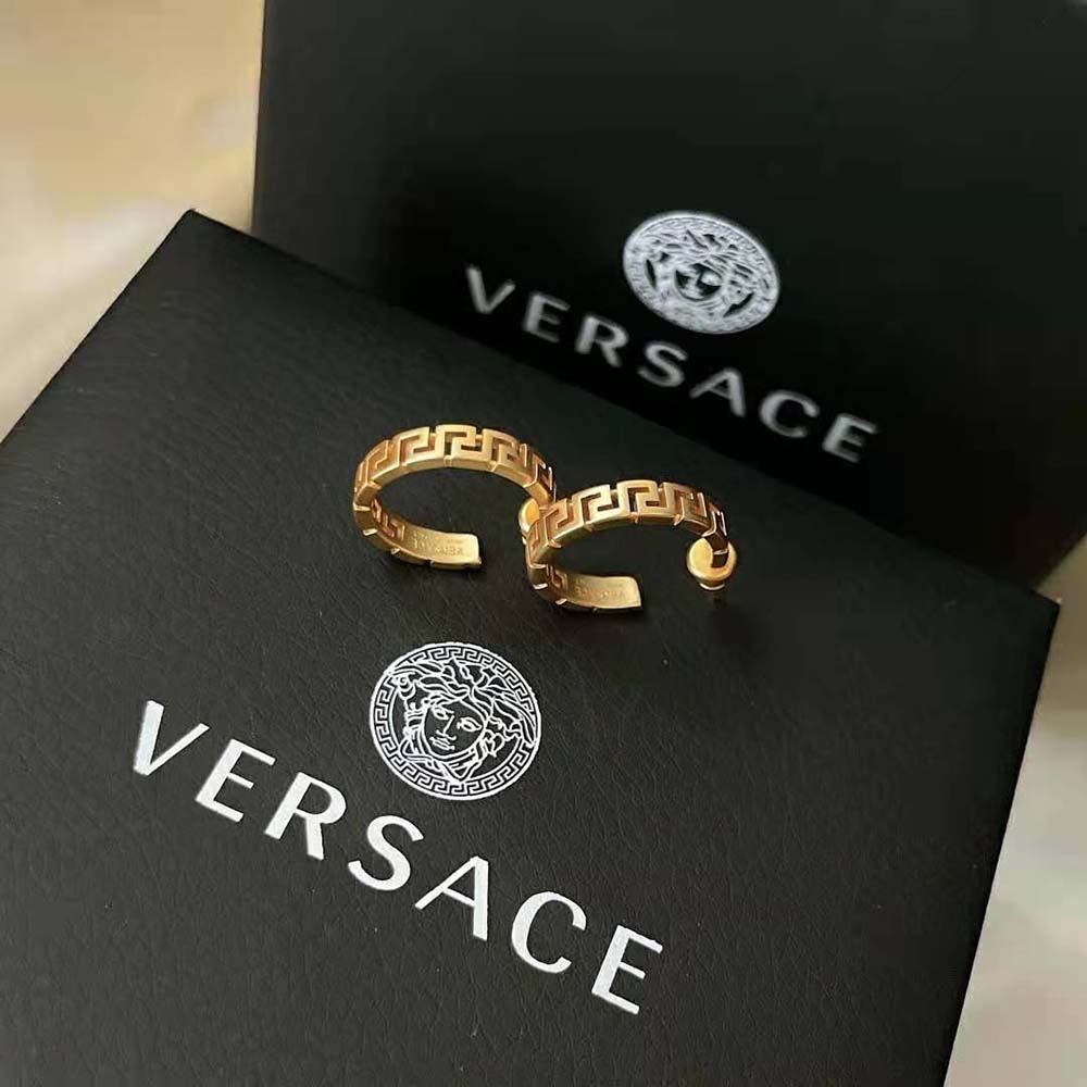 Versace Women Small Greca Hoop Earrings-Gold - image 7
