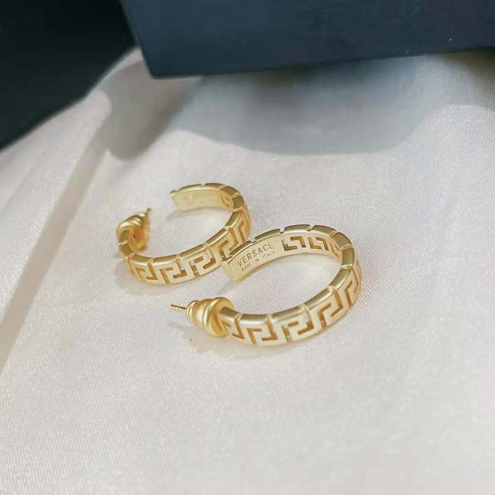 Versace Women Small Greca Hoop Earrings-Gold - image 6