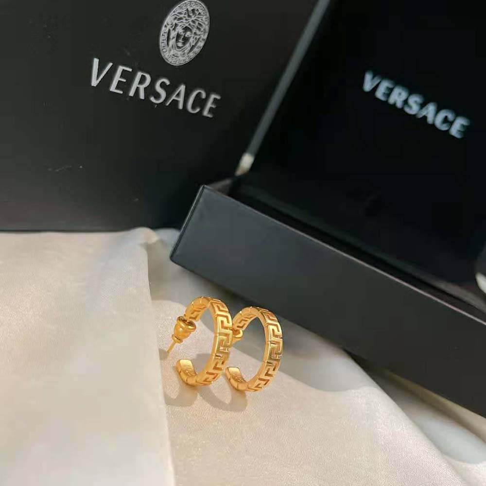 Versace Women Small Greca Hoop Earrings-Gold - image 5