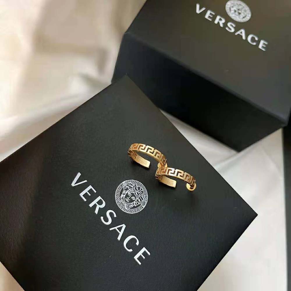 Versace Women Small Greca Hoop Earrings-Gold - image 9