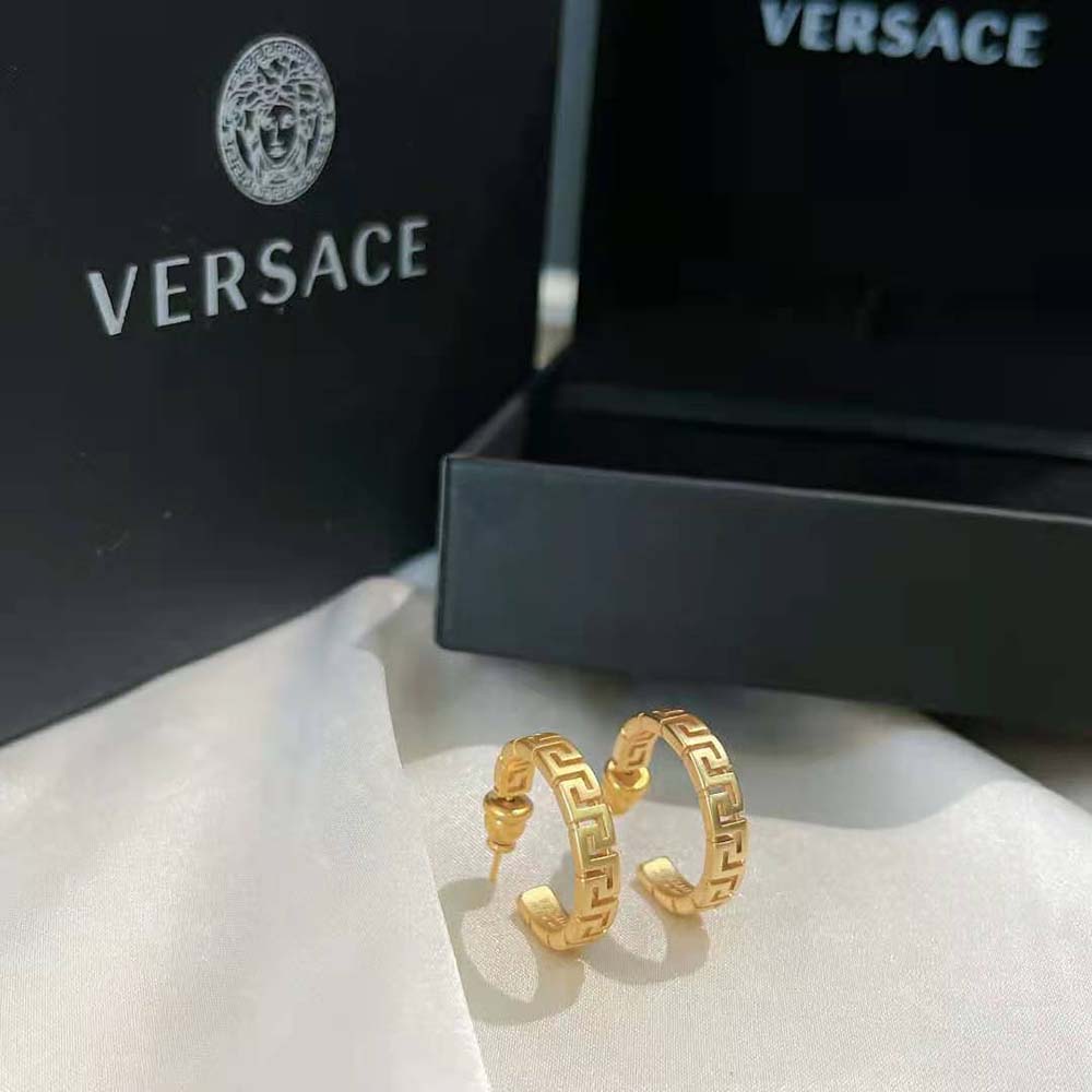 Versace Women Small Greca Hoop Earrings-Gold - image 4