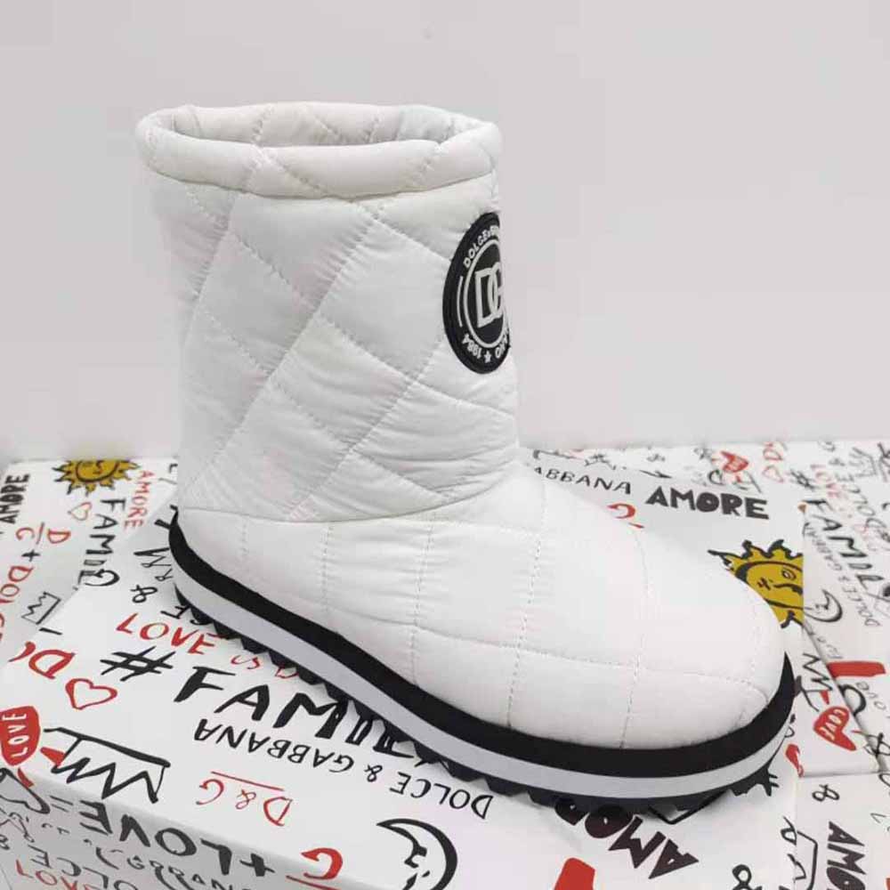 Dolce Gabbana D&G Women Nylon Ankle Boots with DG Logo-White - image 4