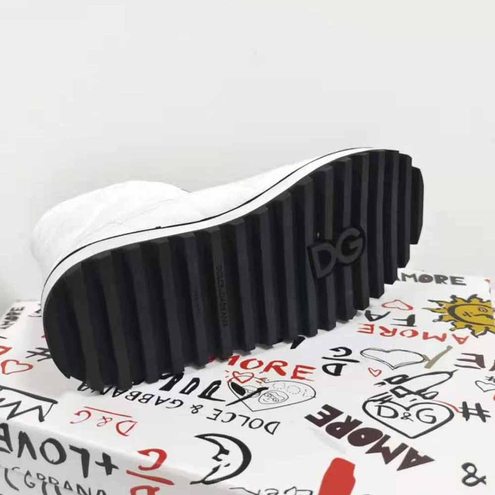 Dolce Gabbana D&G Women Nylon Ankle Boots with DG Logo-White - image 9
