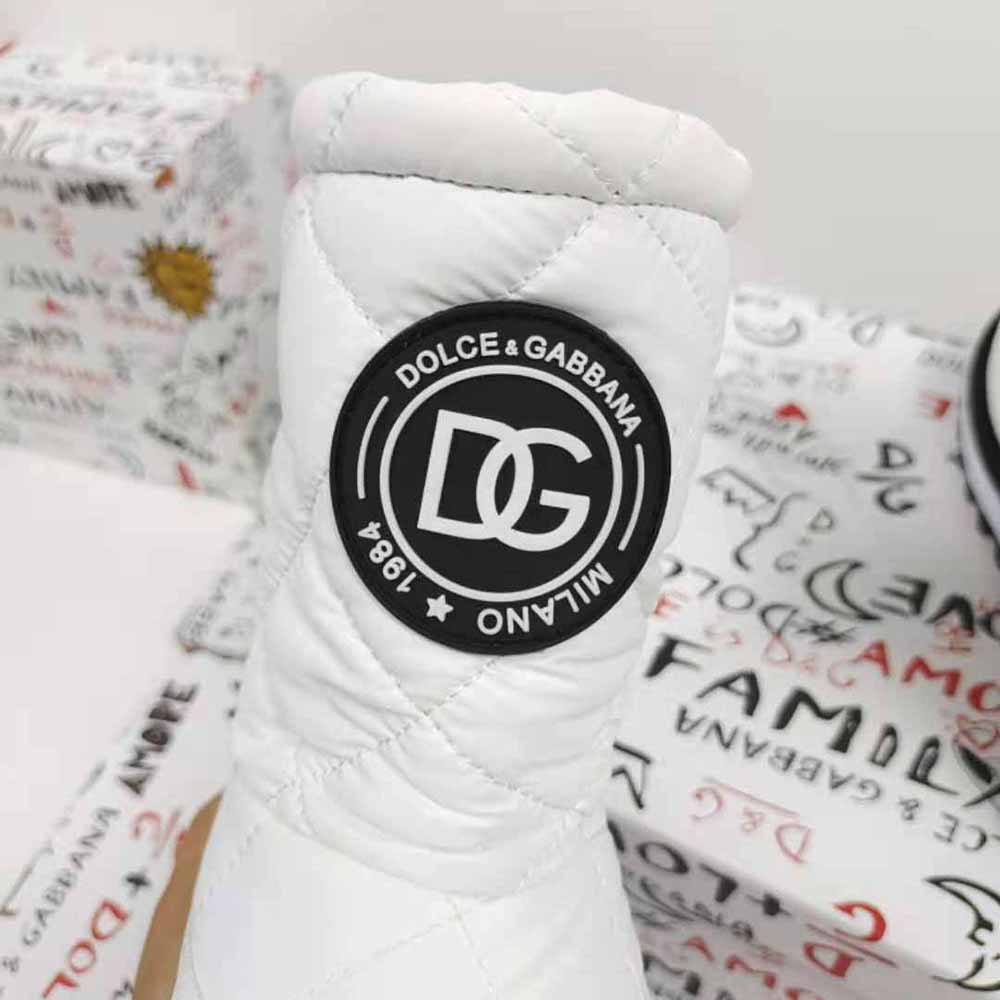 Dolce Gabbana D&G Women Nylon Ankle Boots with DG Logo-White - image 7