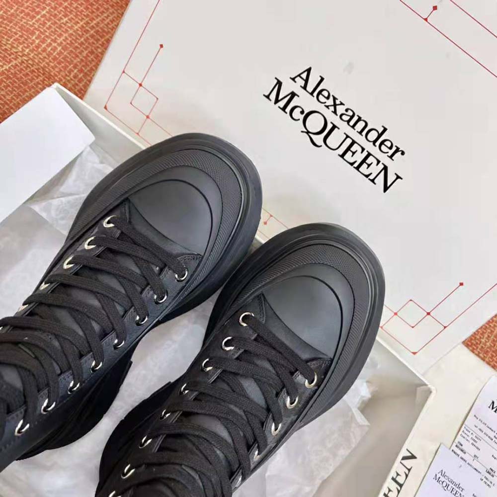 Alexander Mcqueen Women Tread Slick Boot Black Polyfaille Lace-up Boot - image 8