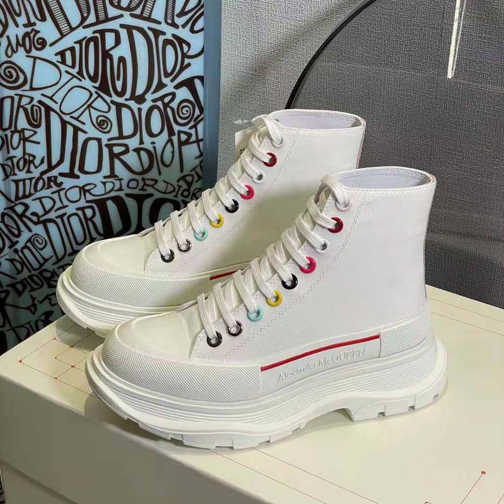 Alexander Mcqueen Women Tread Slick Boot Featuring Multicolour Eyelet Detailing - image 4