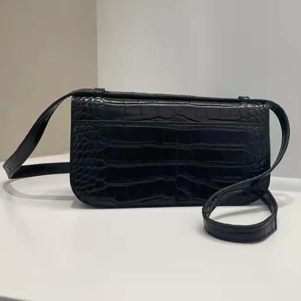 Balenciaga Women Gossip Small Bag in Extra Supple Crocodile Embossed Calfskin in Black - image 4
