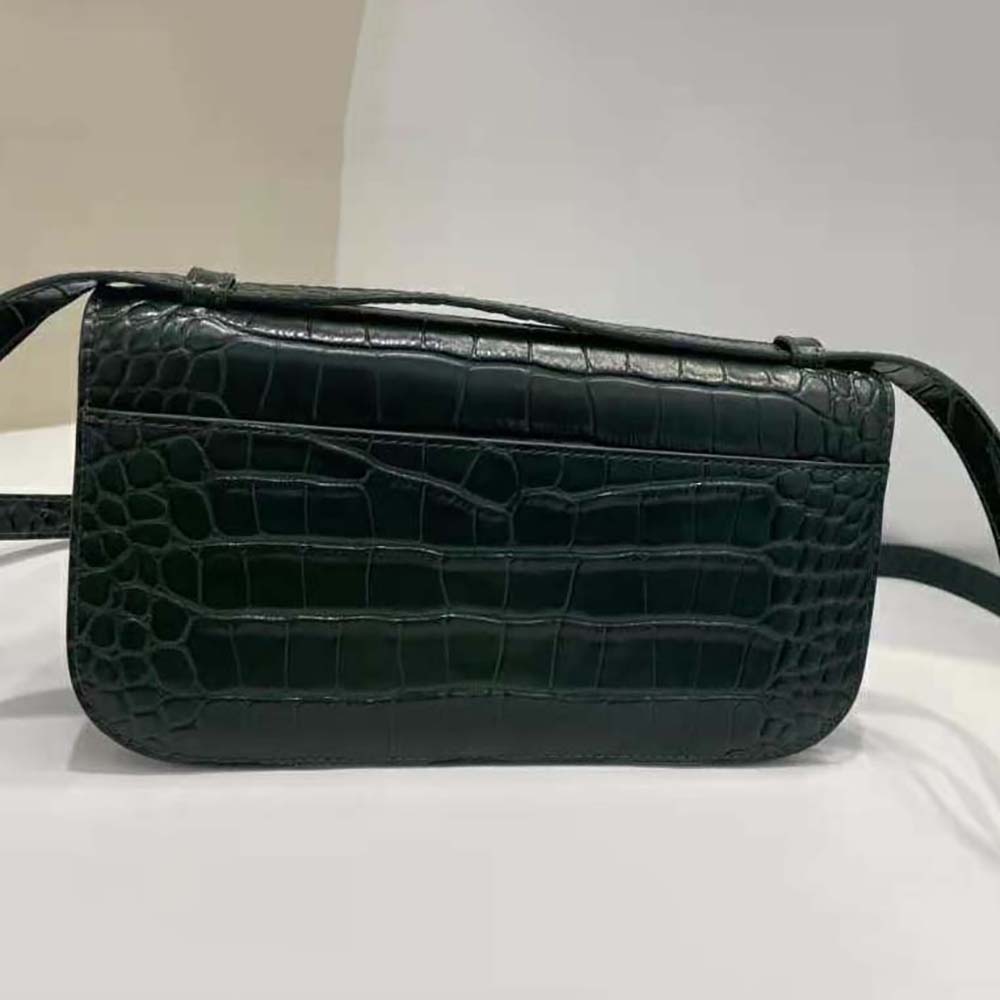 Balenciaga Women Gossip Small Bag in Extra Supple Crocodile Embossed Calfskin in Forest Green - image 4