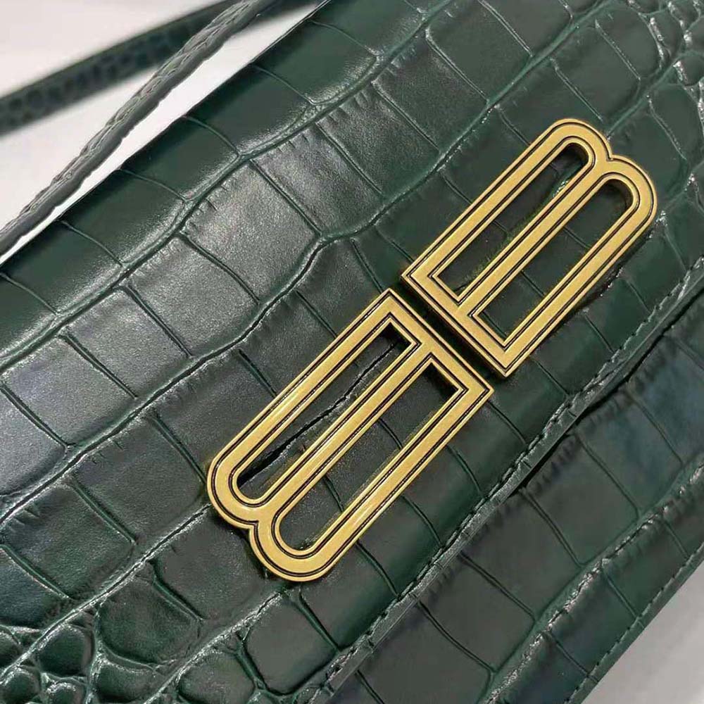 Balenciaga Women Gossip Small Bag in Extra Supple Crocodile Embossed Calfskin in Forest Green - image 7