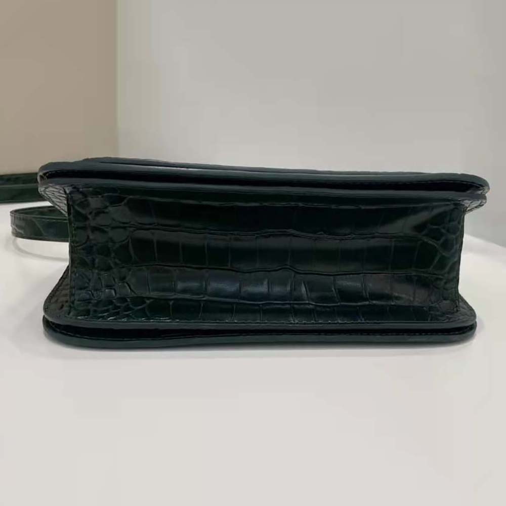 Balenciaga Women Gossip Small Bag in Extra Supple Crocodile Embossed Calfskin in Forest Green - image 5