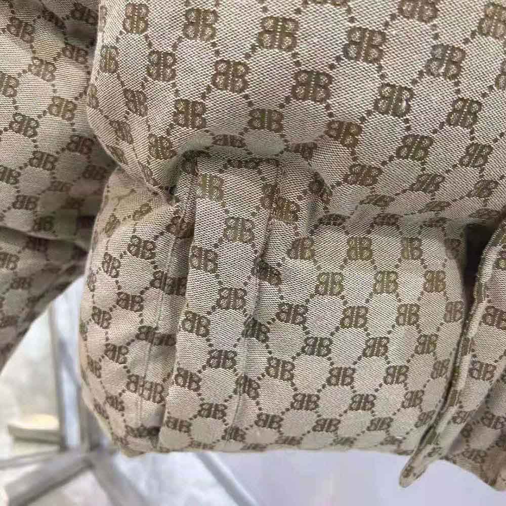 Balenciaga Men Hacker BB Puffer in Beige and Brown Canvas Jacquard - image 10