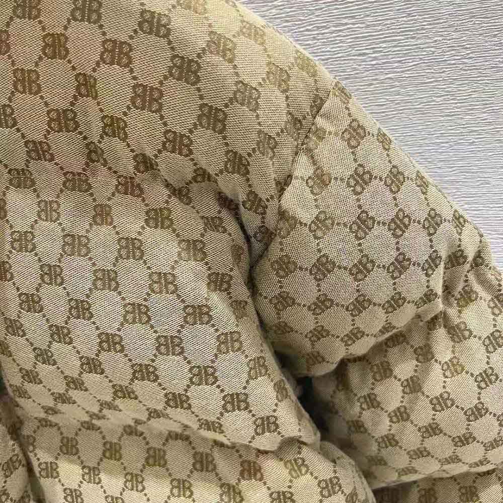 Balenciaga Men Hacker BB Puffer in Beige and Brown Canvas Jacquard - image 5