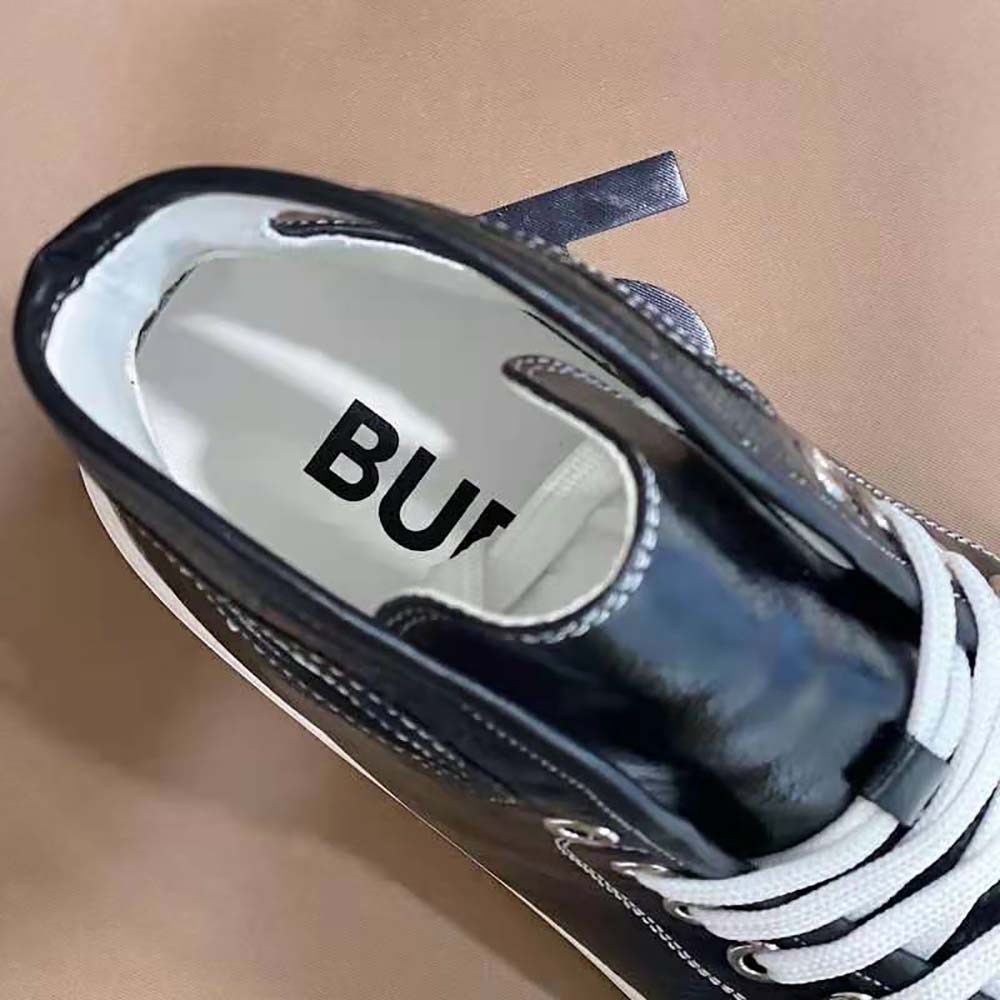 Burberry Men Porthole Detail Leather High-top Sneakers-Black - image 9