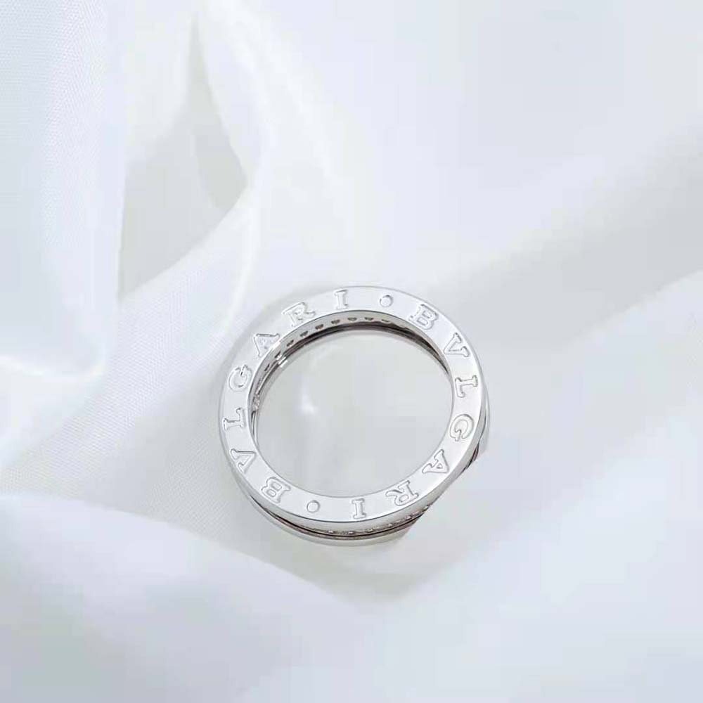 Bvlgari Women B.zero1 One-Band Ring in 18 KT White Gold Set with Pave Diamonds on the Spiral - image 7