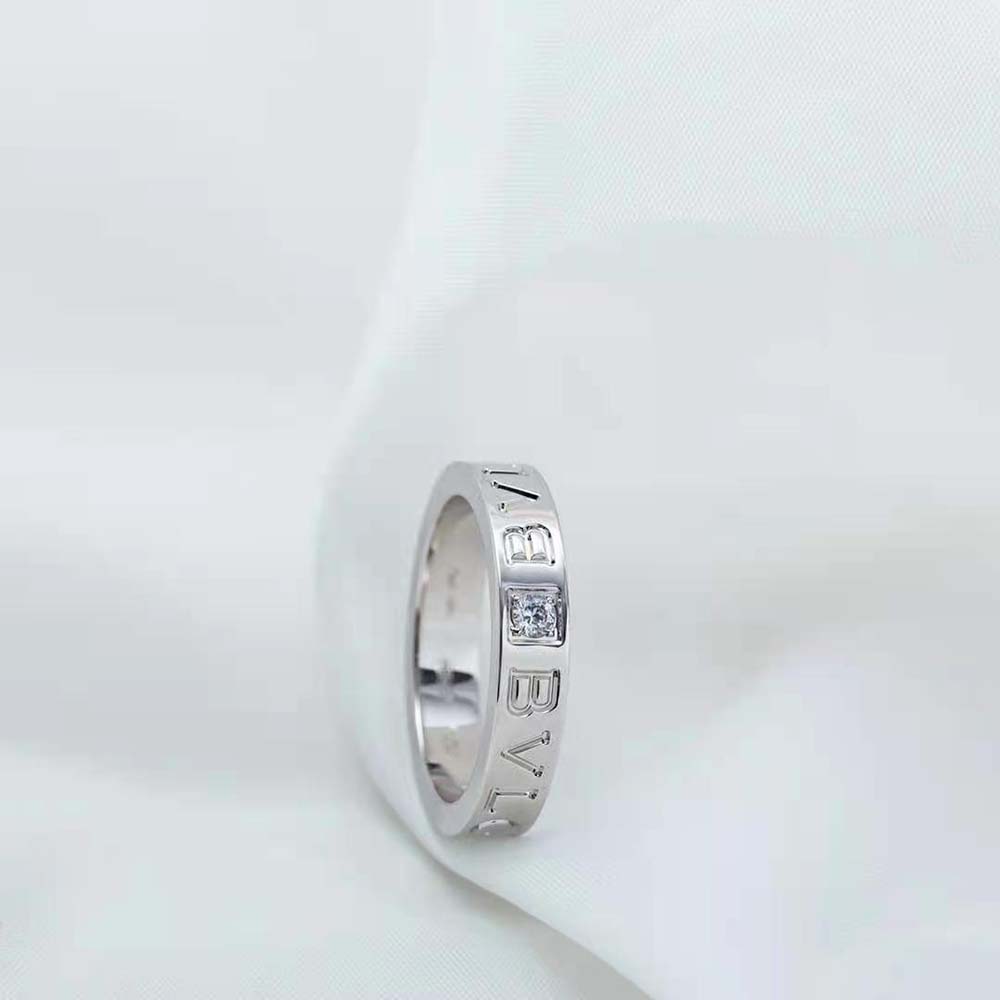 Bvlgari Women Bvlgari Bvlgari Ring 18 KT Rose Gold Ring with Diamond-Silver - image 10