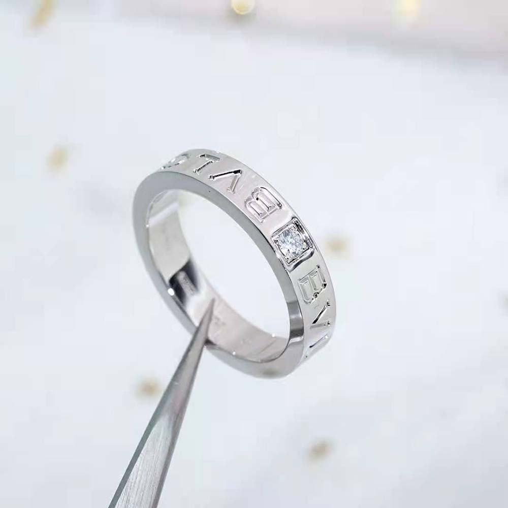 Bvlgari Women Bvlgari Bvlgari Ring 18 KT Rose Gold Ring with Diamond-Silver - image 8