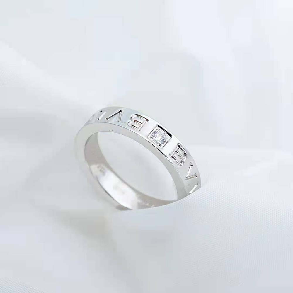 Bvlgari Women Bvlgari Bvlgari Ring 18 KT Rose Gold Ring with Diamond-Silver - image 7