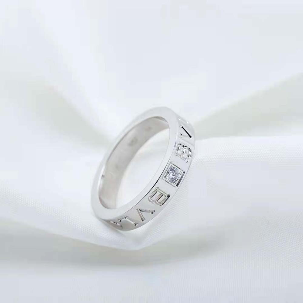 Bvlgari Women Bvlgari Bvlgari Ring 18 KT Rose Gold Ring with Diamond-Silver - image 6