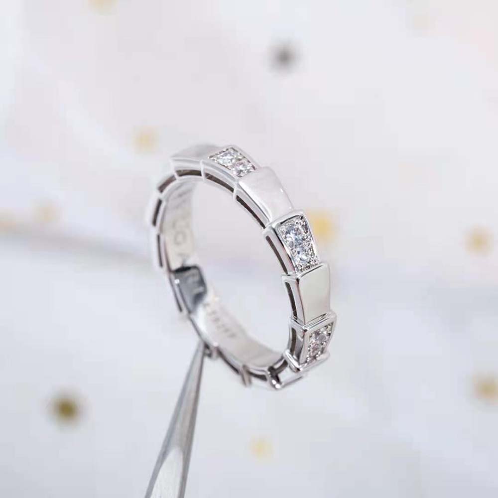Bvlgari Women Use of Unconventional Materials Serpenti Viper Ring-Silver - image 9