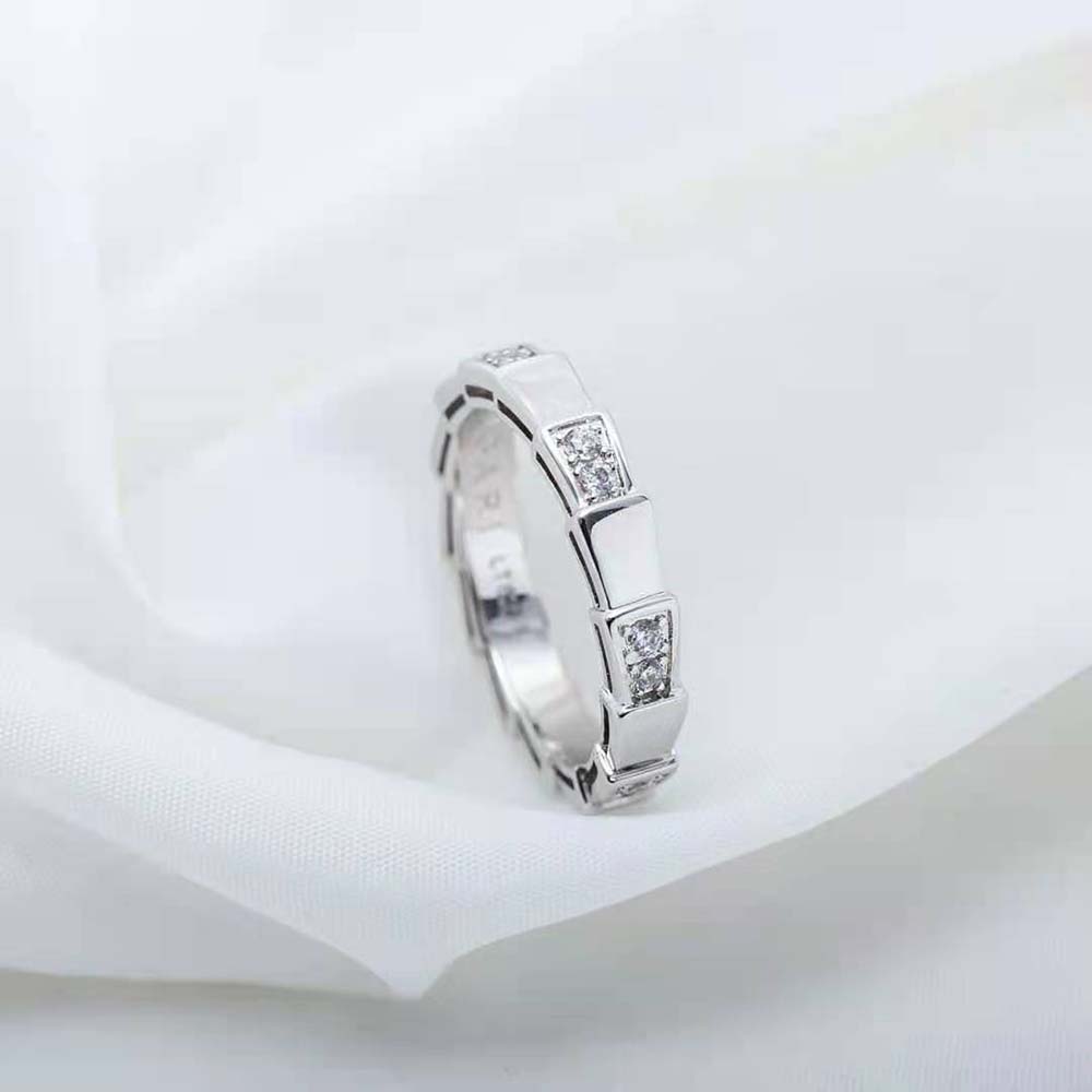 Bvlgari Women Use of Unconventional Materials Serpenti Viper Ring-Silver - image 8