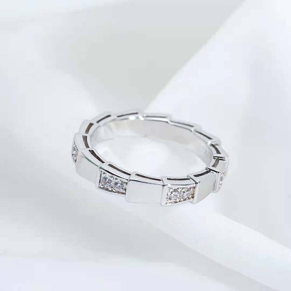 Bvlgari Women Use of Unconventional Materials Serpenti Viper Ring-Silver - image 6