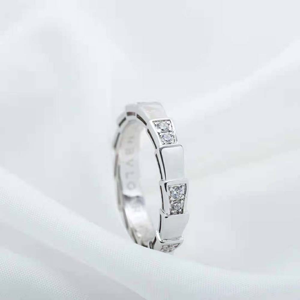 Bvlgari Women Use of Unconventional Materials Serpenti Viper Ring-Silver - image 5