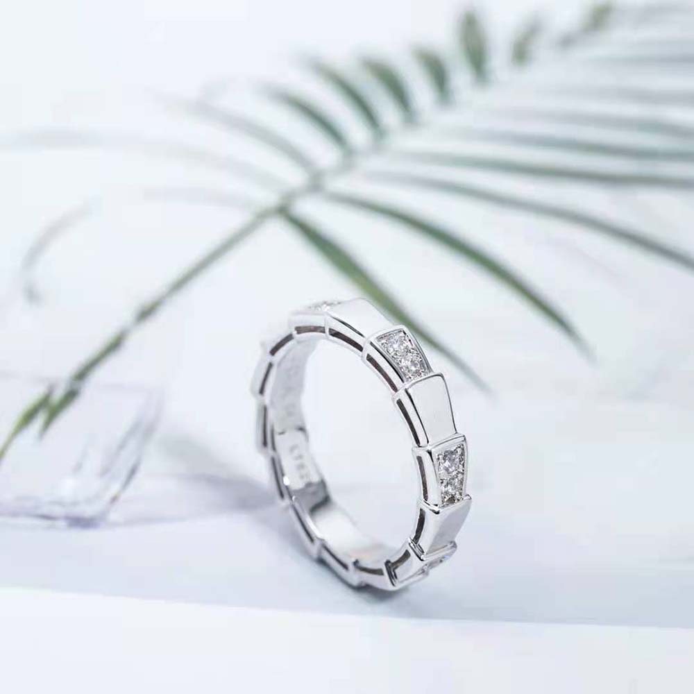 Bvlgari Women Use of Unconventional Materials Serpenti Viper Ring-Silver - image 4