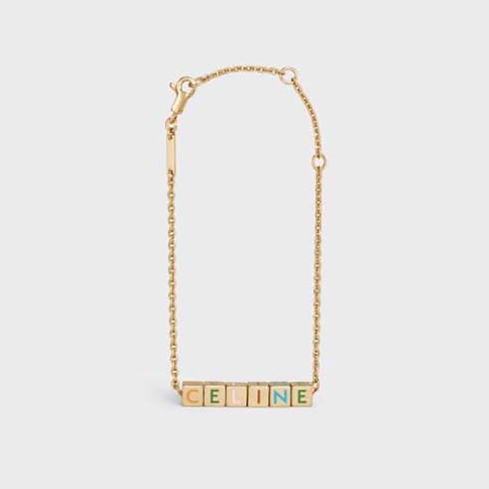 Celine Women Color Bracelet in Brass with Gold Finish and Enamel - image 1