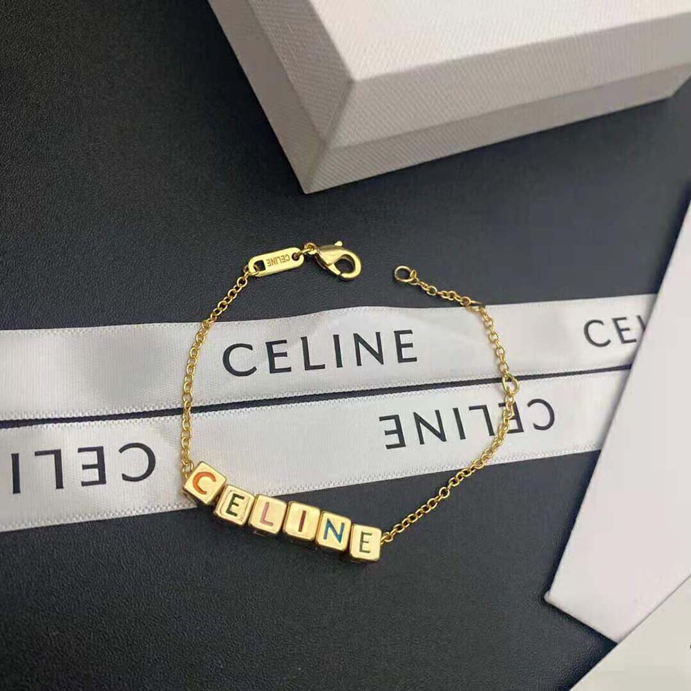 Celine Women Color Bracelet in Brass with Gold Finish and Enamel - image 2
