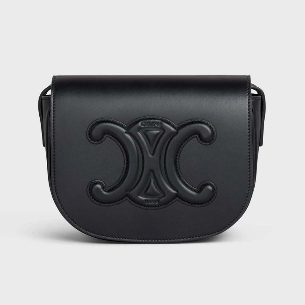 Celine Women Folco Cuir Triomphe in Smooth Calfskin-Black - image 1