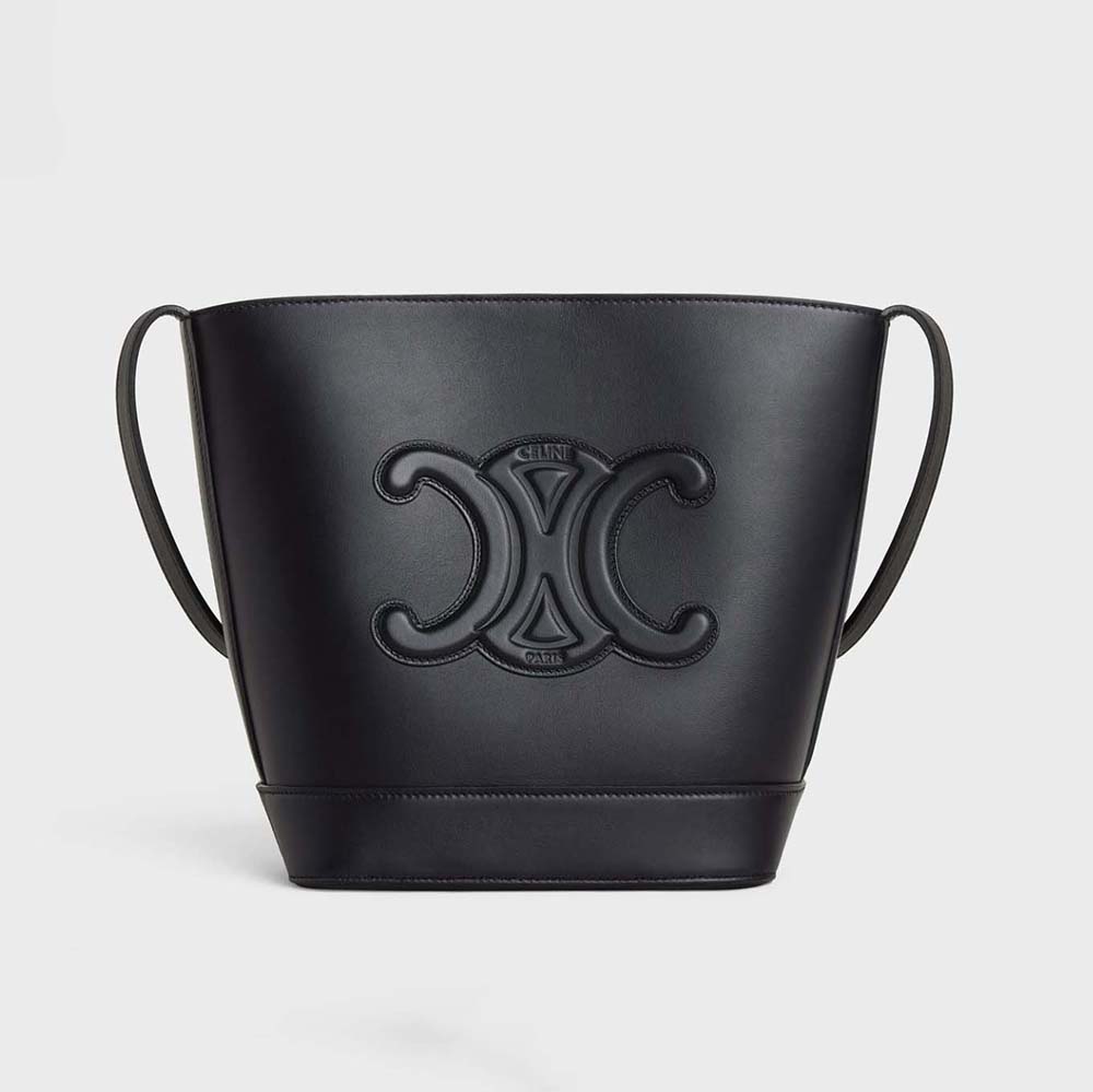 Celine Women Small Bucket Cuir Triomphe in Smooth Calfskin-Black