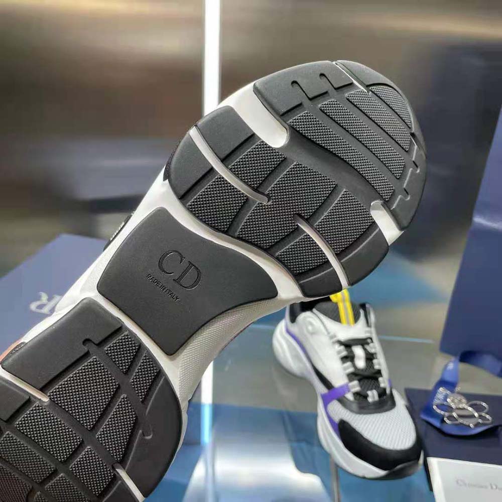 Dior Men B22 Sneaker Violet and White Calfskin with White and Black Technical Mesh - image 10