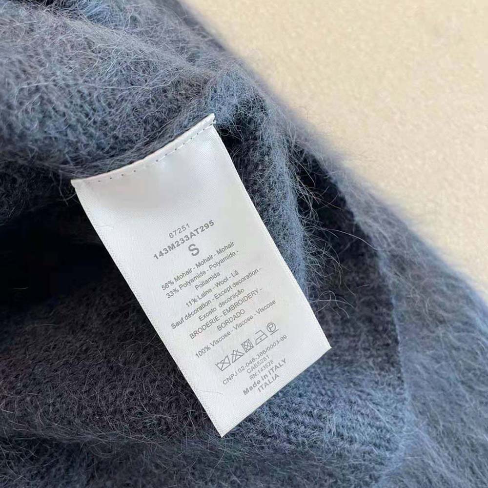 Dior Men Peter Doig Cardigan Blue Technical Mohair and Wool Brushed Jersey - image 10