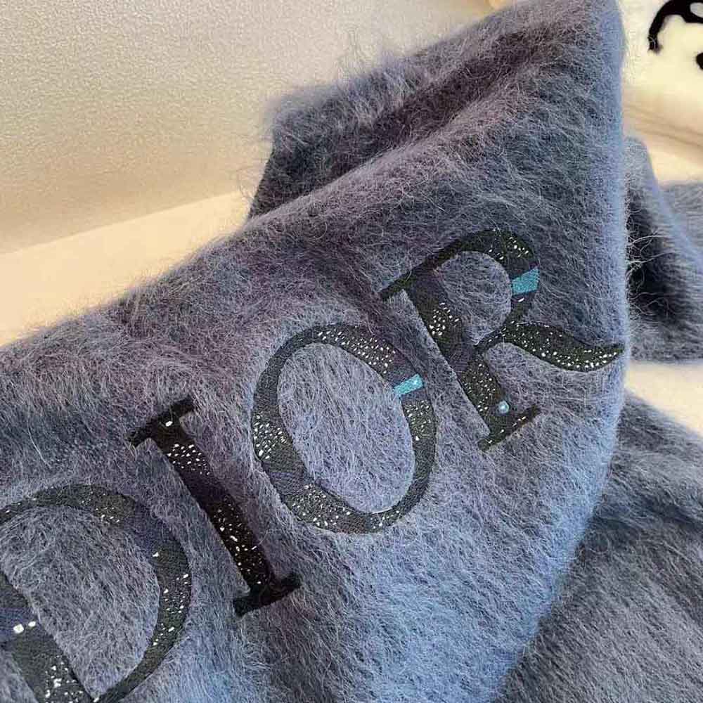 Dior Men Peter Doig Cardigan Blue Technical Mohair and Wool Brushed Jersey - image 9