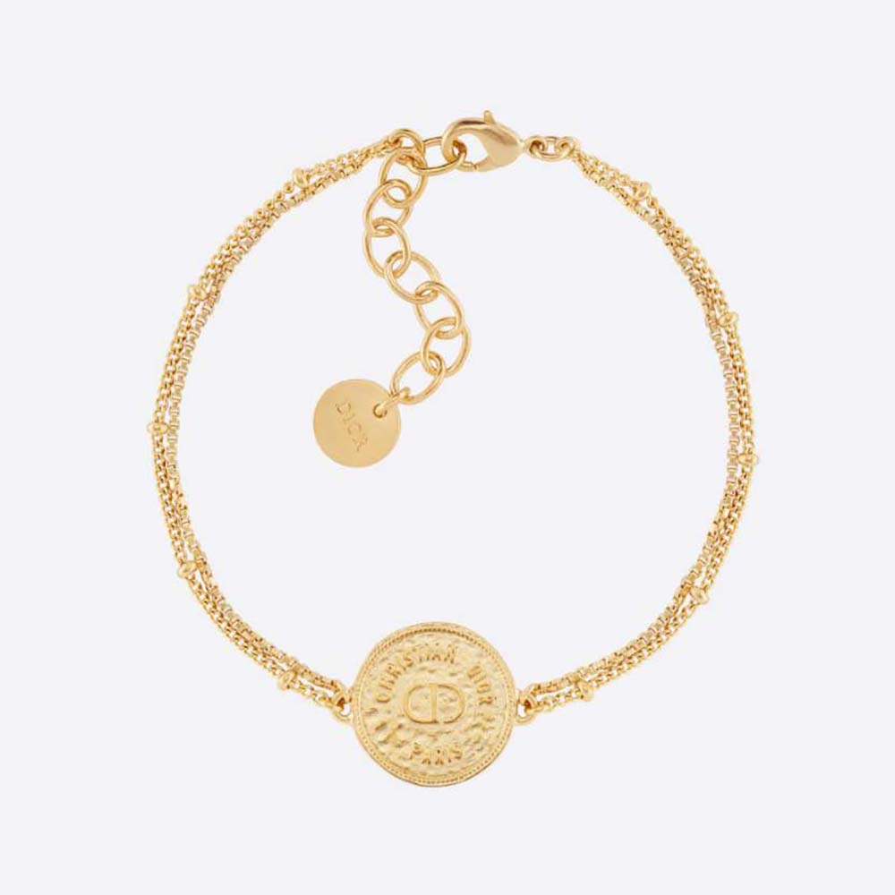 Close-up of Dior Women 30 Montaigne Bracelet gold-finish metal detail