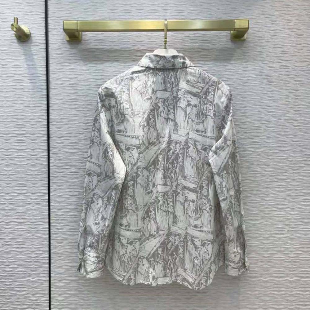 Side profile showing tailored silhouette of Dior Women Blouse White